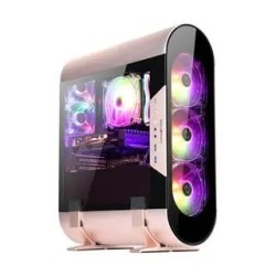 Caja Minitorre Gaming Abkoncore Aluminium Al300m Rose Gold Cristal Templado 3X120mm Sync A 2